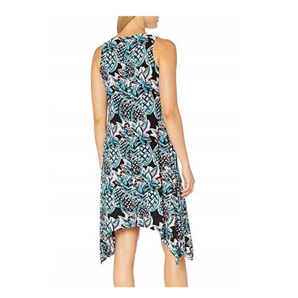 Sleeveless Blue Pineapple Print Beach Dress L or M - Picture 3 of 4